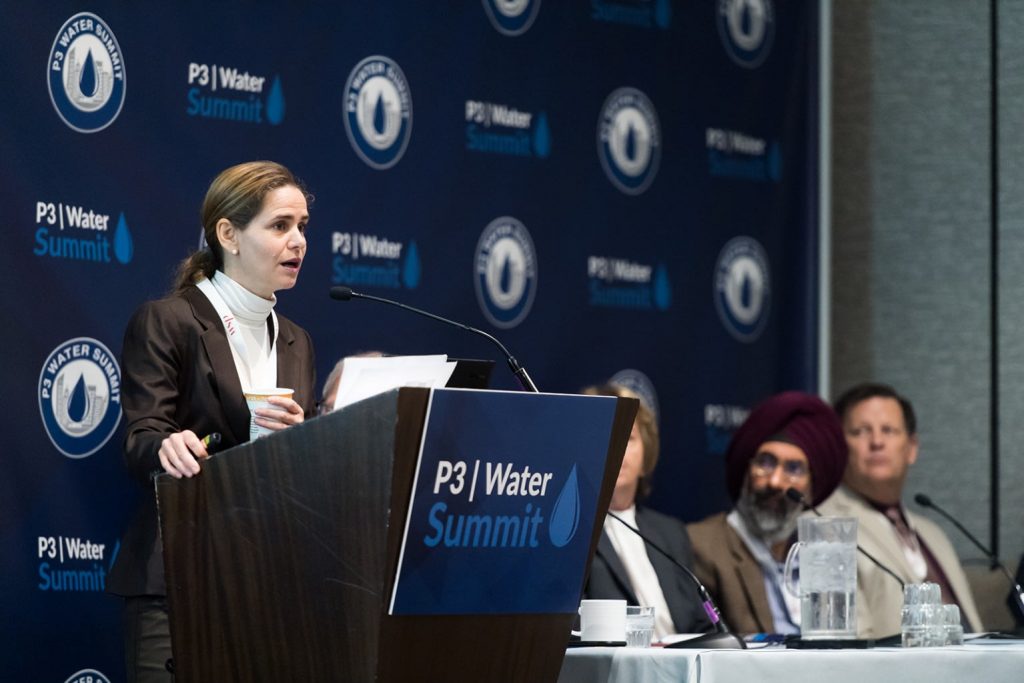 woman speaking at p3 water summit